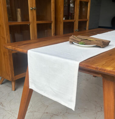 Kadoor Cotton Table Runner Pristine White