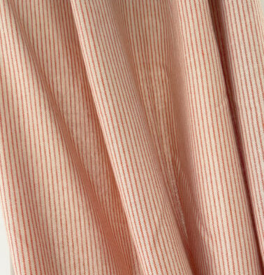 Fine Stripes Cotton Fabric Rust Orange