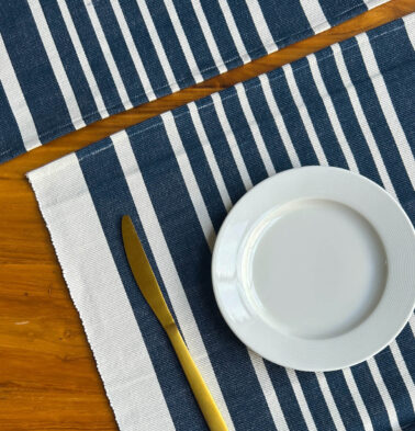 Coastal Lines Cotton Tablemats Indigo – Set of 6