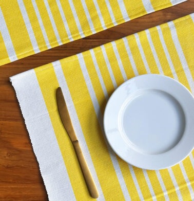 Coastal Lines Cotton Tablemats Yellow – Set of 6