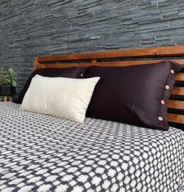 Handwoven Dobby Cotton Bed Cover Black/White