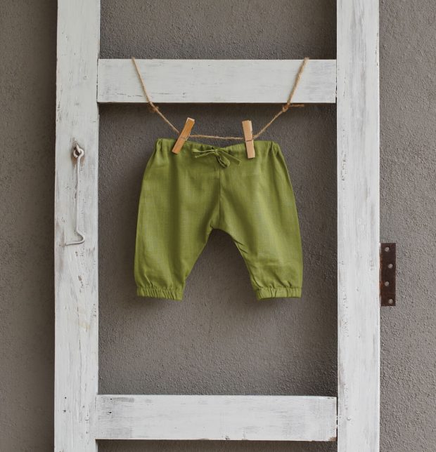 Herbal Green Cotton Baby Pants