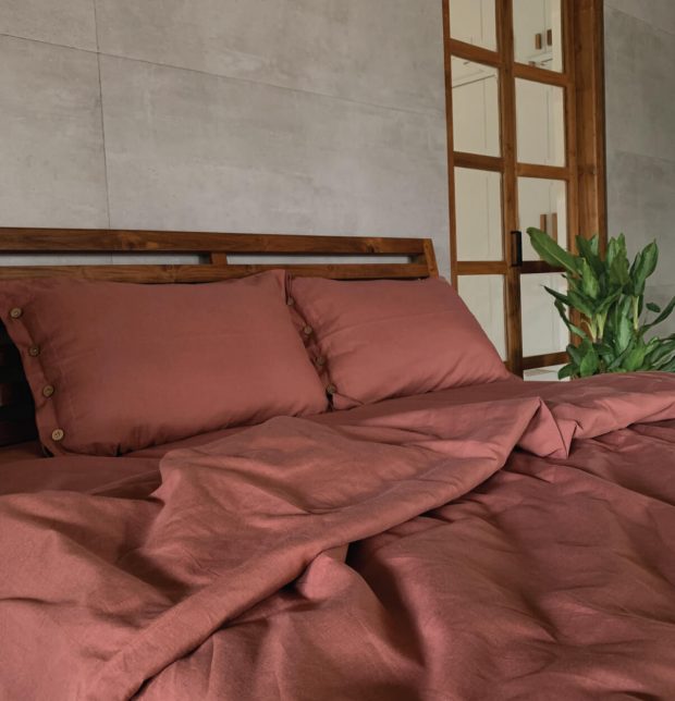 Customisable Linen Duvet Cover Canyon Rose
