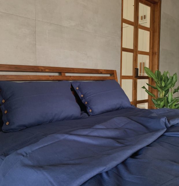 Linen Duvet Cover Moonlight Blue