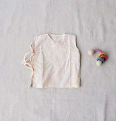 Sleeveless Tapioca Beige Cotton Baby Vests