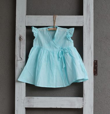 Cotton Plume Blue Bubble Dress Baby Girl