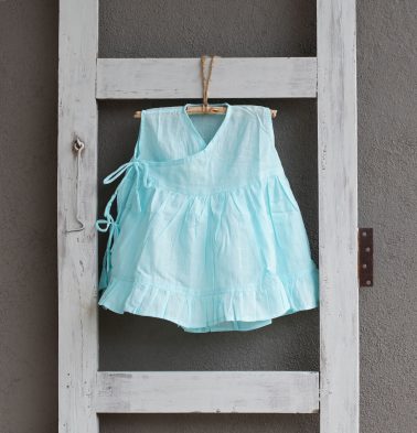 Cotton Plume Blue Wind Dress Baby Girl