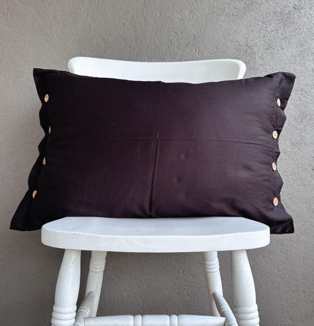 Solid Cotton Coffee Black - Fitted Bedsheet