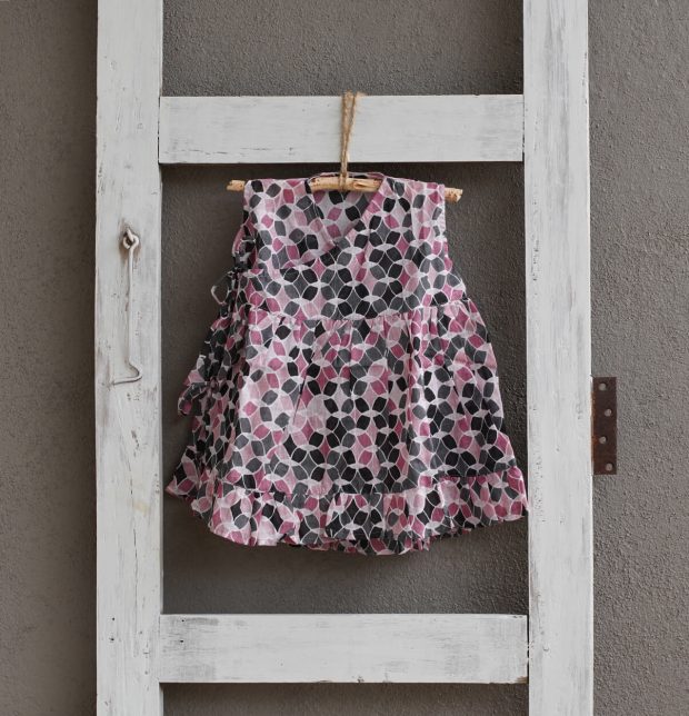 Cotton Retro Pink Wind Dress Baby Girl