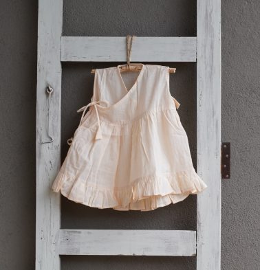 Cotton Tapioca Beige Wind Dress Baby Girl