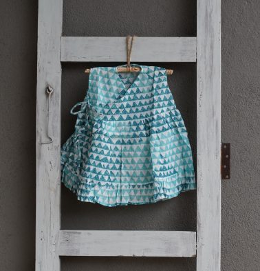 Cotton Triangle Blue Wind Dress Baby Girl