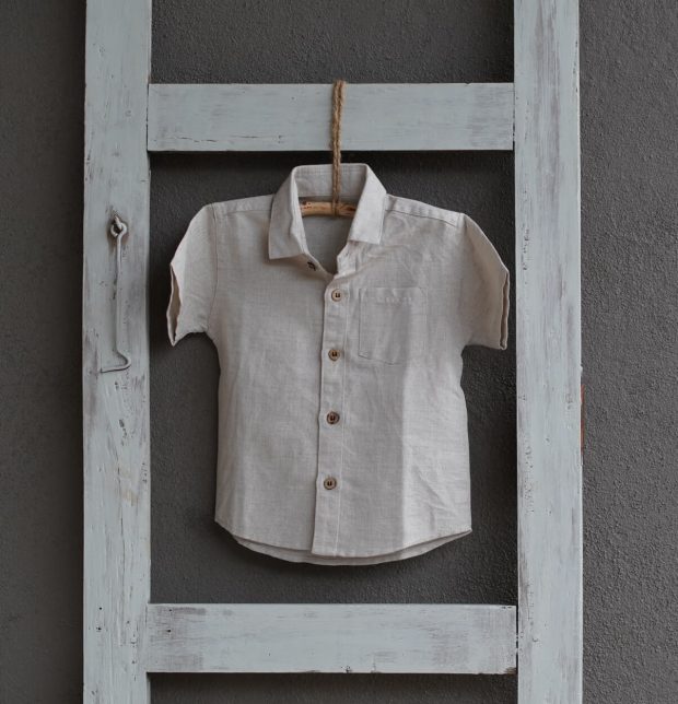 Beige Linen Baby Boy Shirt