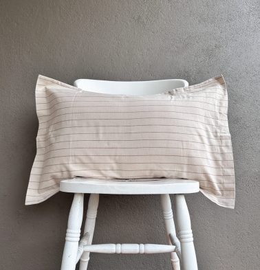 Silver Lining Striped Cotton Pillow Cover Beige / Brown