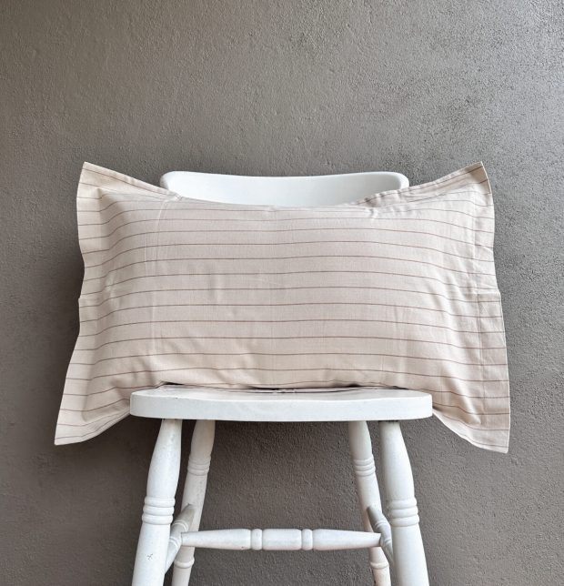 Customisable Silver Lining Striped Duvet Cover Beige / Brown