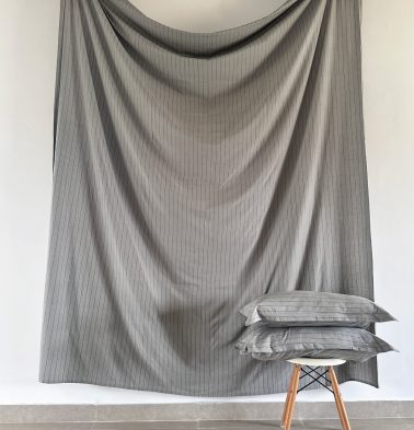 Silver Lining Striped Fitted Bedsheet Grey/Blue