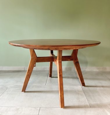Solid Wooden Round Dining Table | Teak Wood