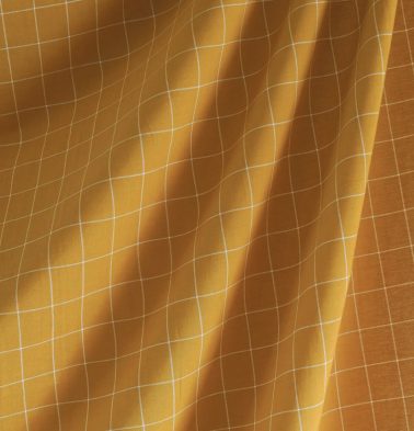 Lagom Chequered fitted fabric Mustard/white