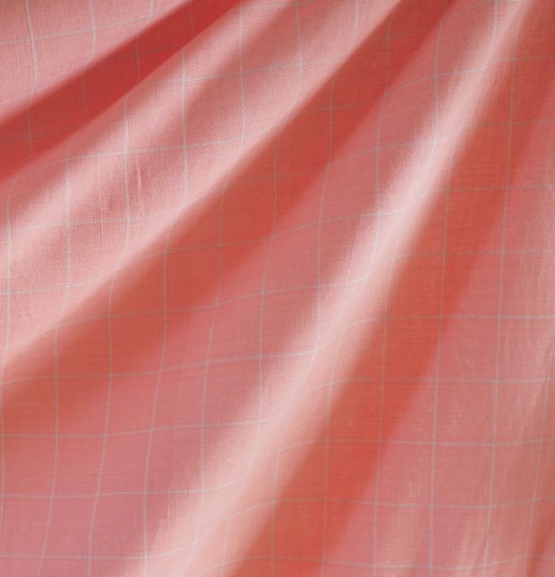 Lagom Chequered Cotton Duvet Cover Pink / Grey