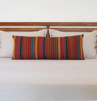 Vintage Weave Lumbar Cotton Cushion Cover Multicolor - 14 x 36