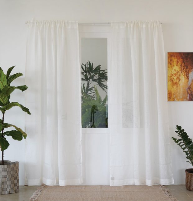 Linen Sheer Curtain White