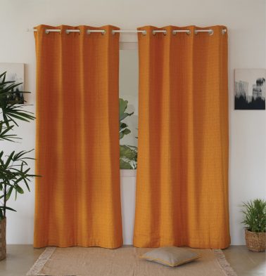 Panama Weave Cotton Curtain Golden Glow