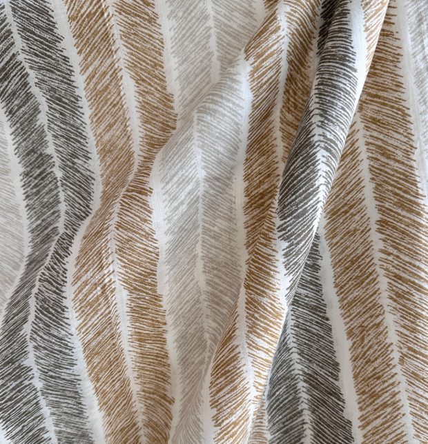 Customizable Sheer Curtain, Slub Cotton - Raw Chevron Stroke