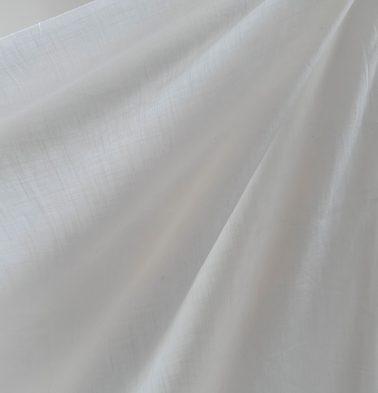 Slub Cotton Sheer Fabric Powder White