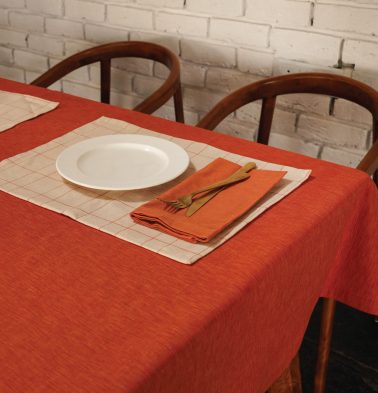 Textura Cotton Table Cloth Rust Orange