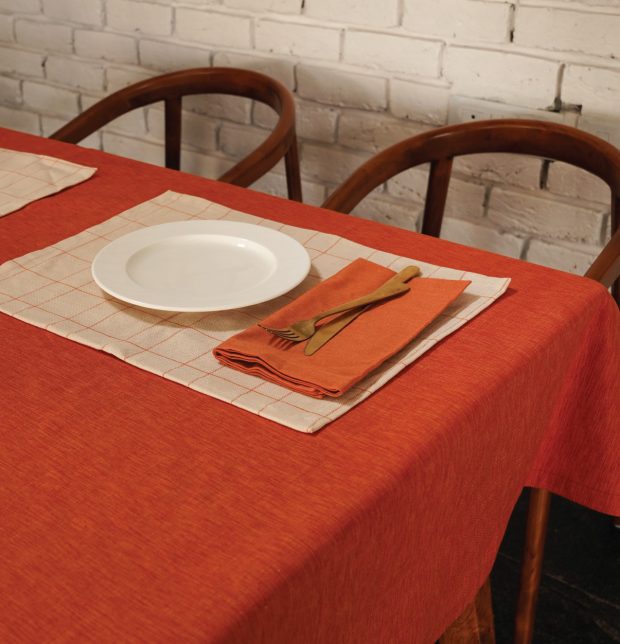 Textura Cotton Table Cloth Rust Orange