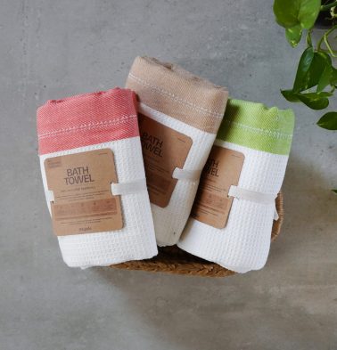 Honeycomb White Cotton Bath Towel | Combo of 3