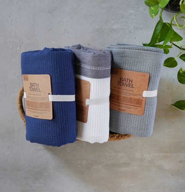 Honeycomb Multicolor Cotton Bath Towel | Combo of 3