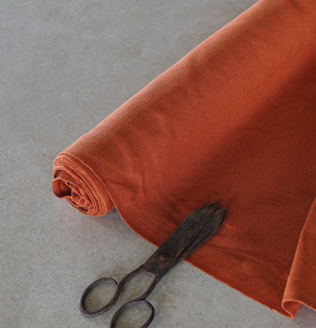 Customizable Curtain, Chambray Cotton - Apricot Orange