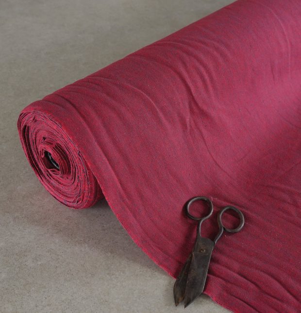 Chambray Cotton Curtain Aurora Red