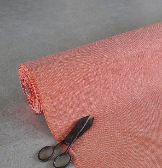 Chambray Cotton Curtain Melon Orange
