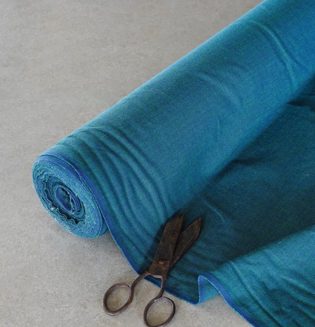 Chambray Cotton Fabric Ocean Depth Green