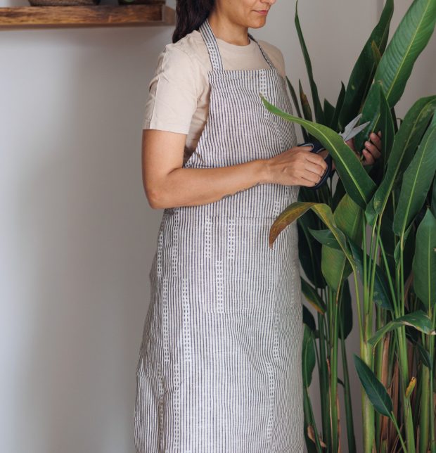 Linen Stripes Kitchen Essentials Combo Black / White
