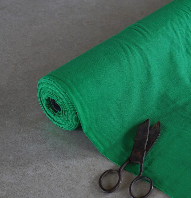 Solid Cotton Curtain Brilliant Green