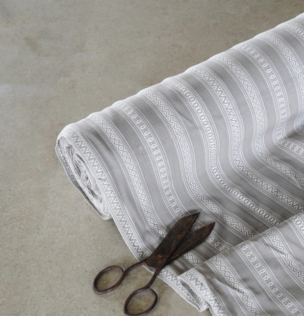 Vintage Weave Cotton Fabric Grey