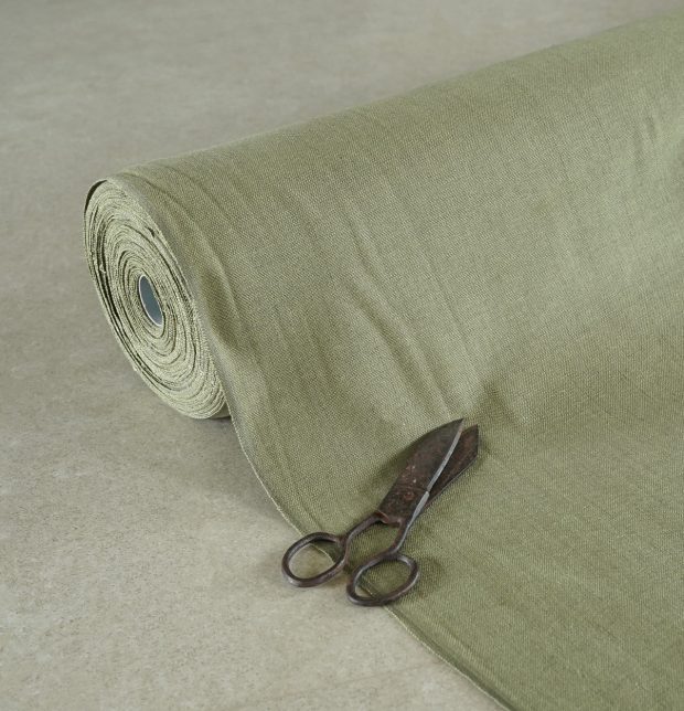 Chambray Cotton Curtain Iguana Green