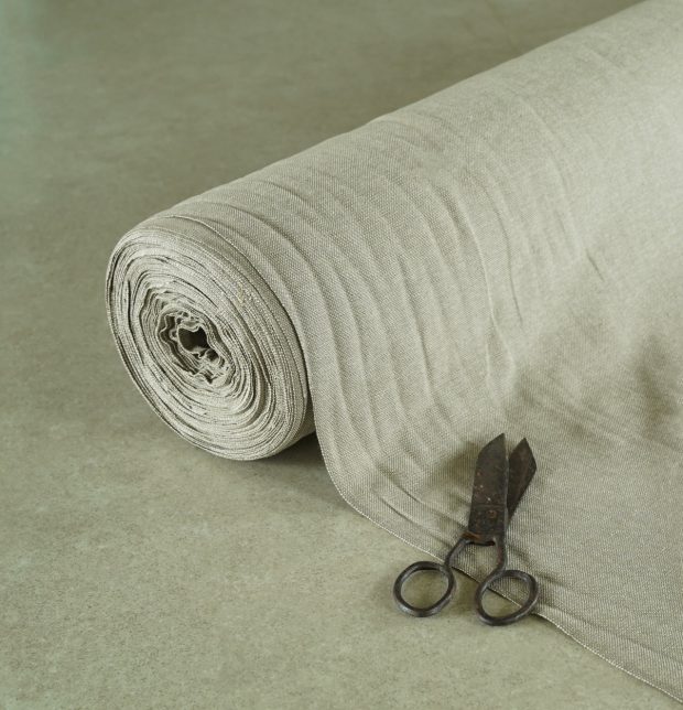 Chambray Cotton Fabric Sesame Beige