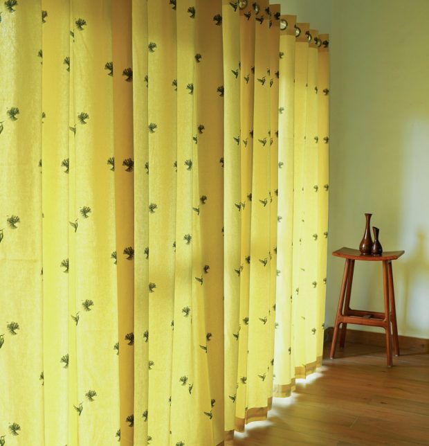 Customizable Curtain, Cotton - Nirvaanya Sparrow - Popcorn Yellow