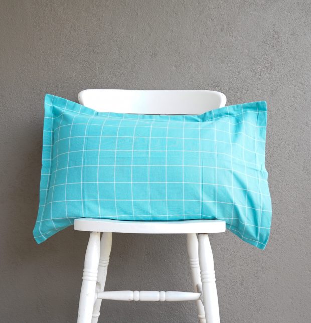 Customisable Lagom Chequered Duvet Cover Teal Blue / White