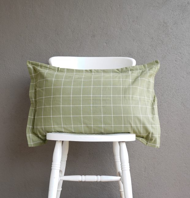 Customisable Lagom Chequered Duvet Cover Green / White