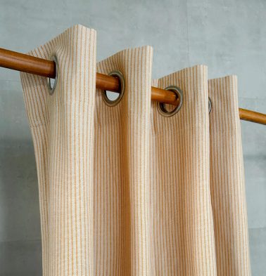 Customizable Curtain, Fine Stripes Cotton – Yellow