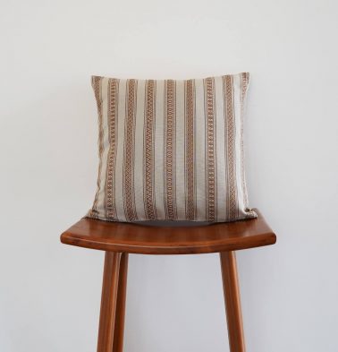 Vintage Weave Cotton Cushion Cover Beige/Brown 16″x16″