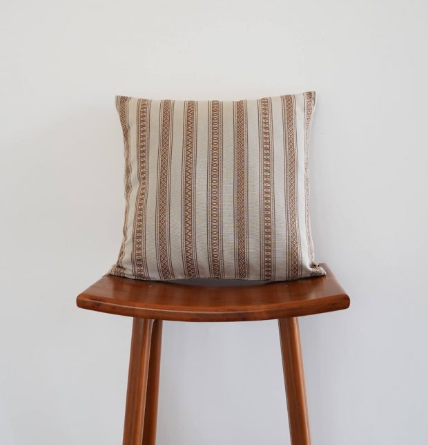 Vintage Weave Cotton Cushion Cover Beige/Brown 16