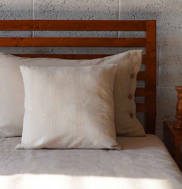 Zari Stripes Cotton Cushion Cover Beige 16
