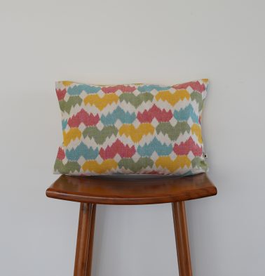 Vibrant Ikat Crown Cotton Cushion Cover 12″ x 18″