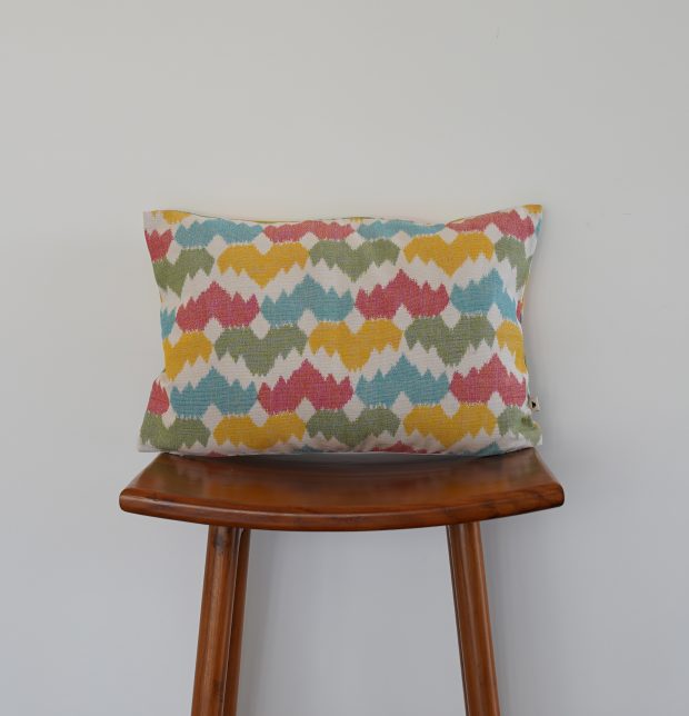 Vibrant Ikat Crown Cotton Cushion Cover 12