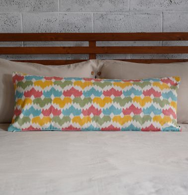 Vibrant Ikat Crown Cotton Cushion Cover 14″ x 36″